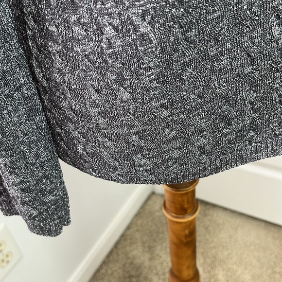 Jones New York Signature Metallic Cable-Knit Sweater - Picture 5 of 10